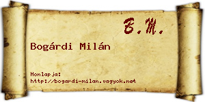 Bogárdi Milán névjegykártya