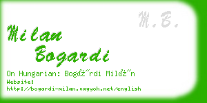 milan bogardi business card